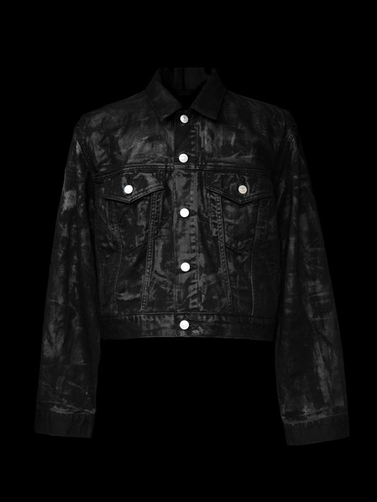 ALLCAPO COATING CROPPED JACKET BLACK