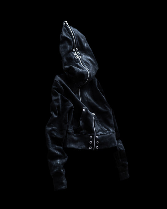 ALLCAPO COATING ALL-ZIP CROPPED BIG HOODIE FIT