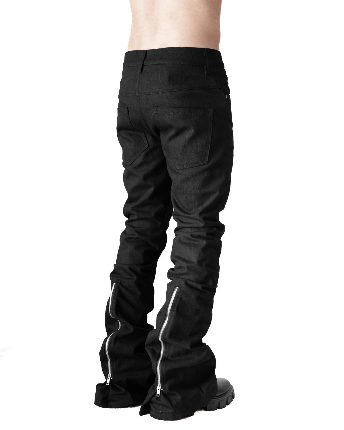 BACK ZIP SKINNY FLARE PANTS