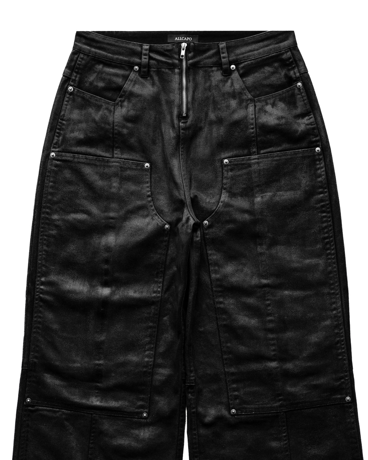 SET COATING DOUBLE KNEE VOLUME BOTTOM WIDE PANTS & COATING FUR CROPPED BIG HOODIE FIT
