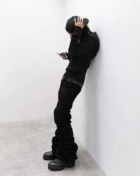 SET STACK LONG FLARE PANTS & CROPPED BIG HOODIE FIT