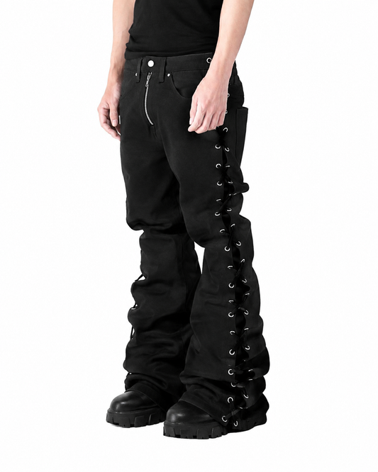 SIDE LACE FLARE PANTS