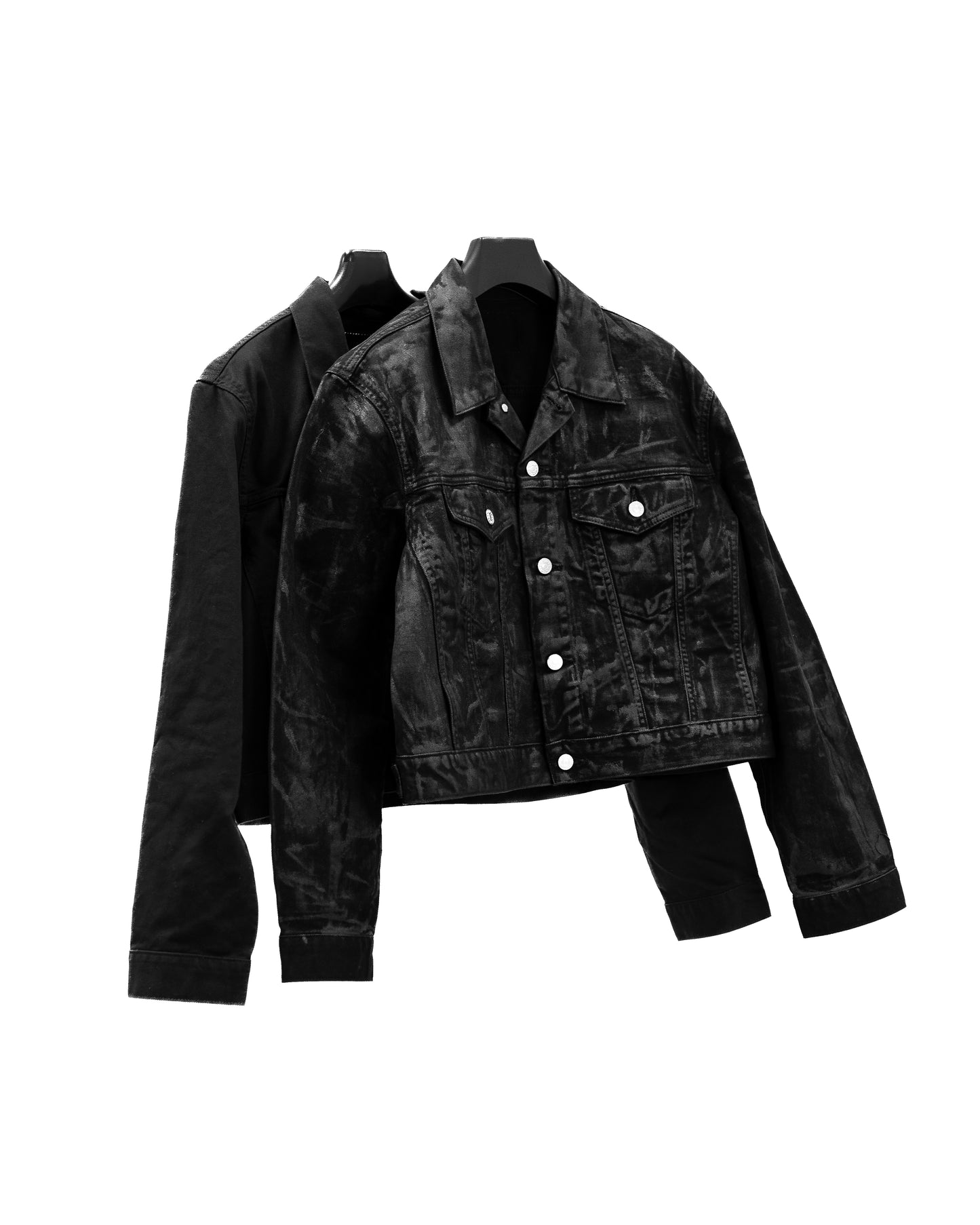 ALLCAPO COATING CROPPED JACKET BLACK