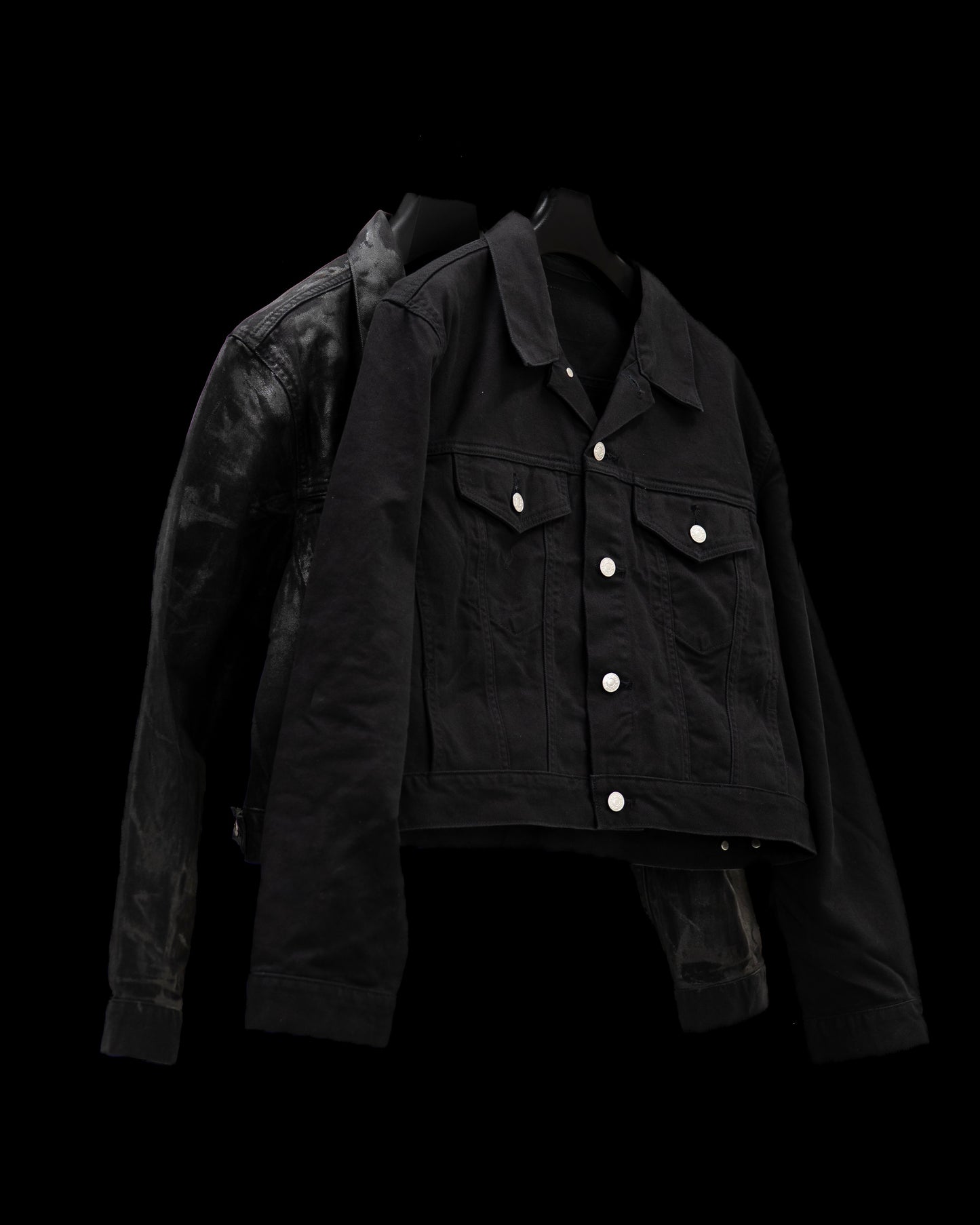 ALLCAPO COATING CROPPED JACKET BLACK