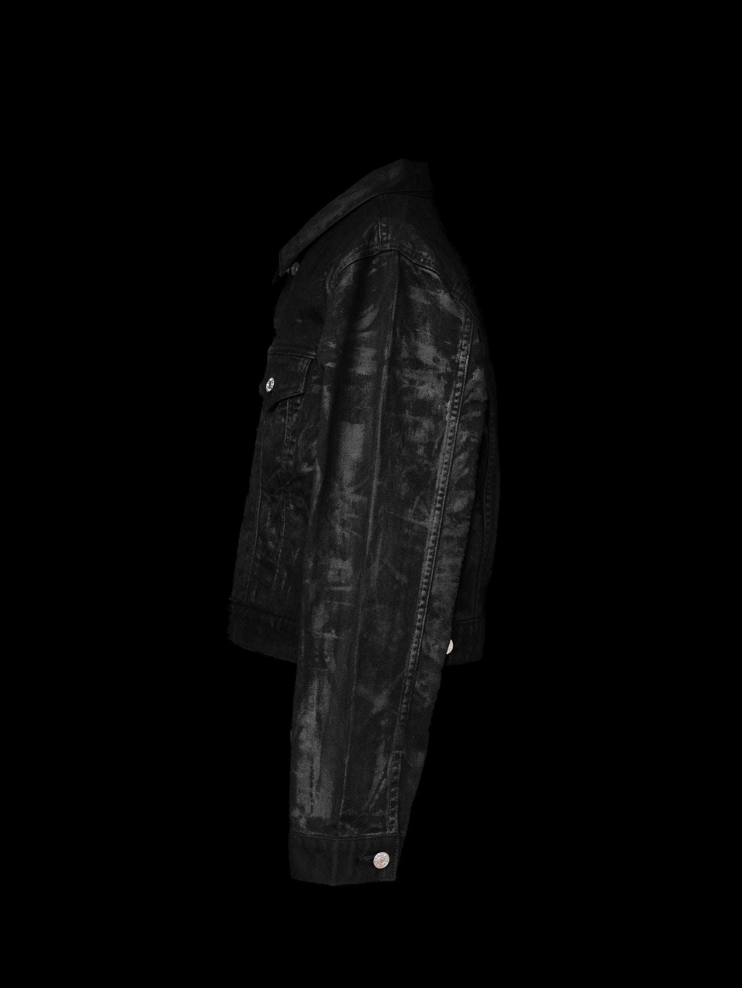 ALLCAPO COATING CROPPED JACKET BLACK
