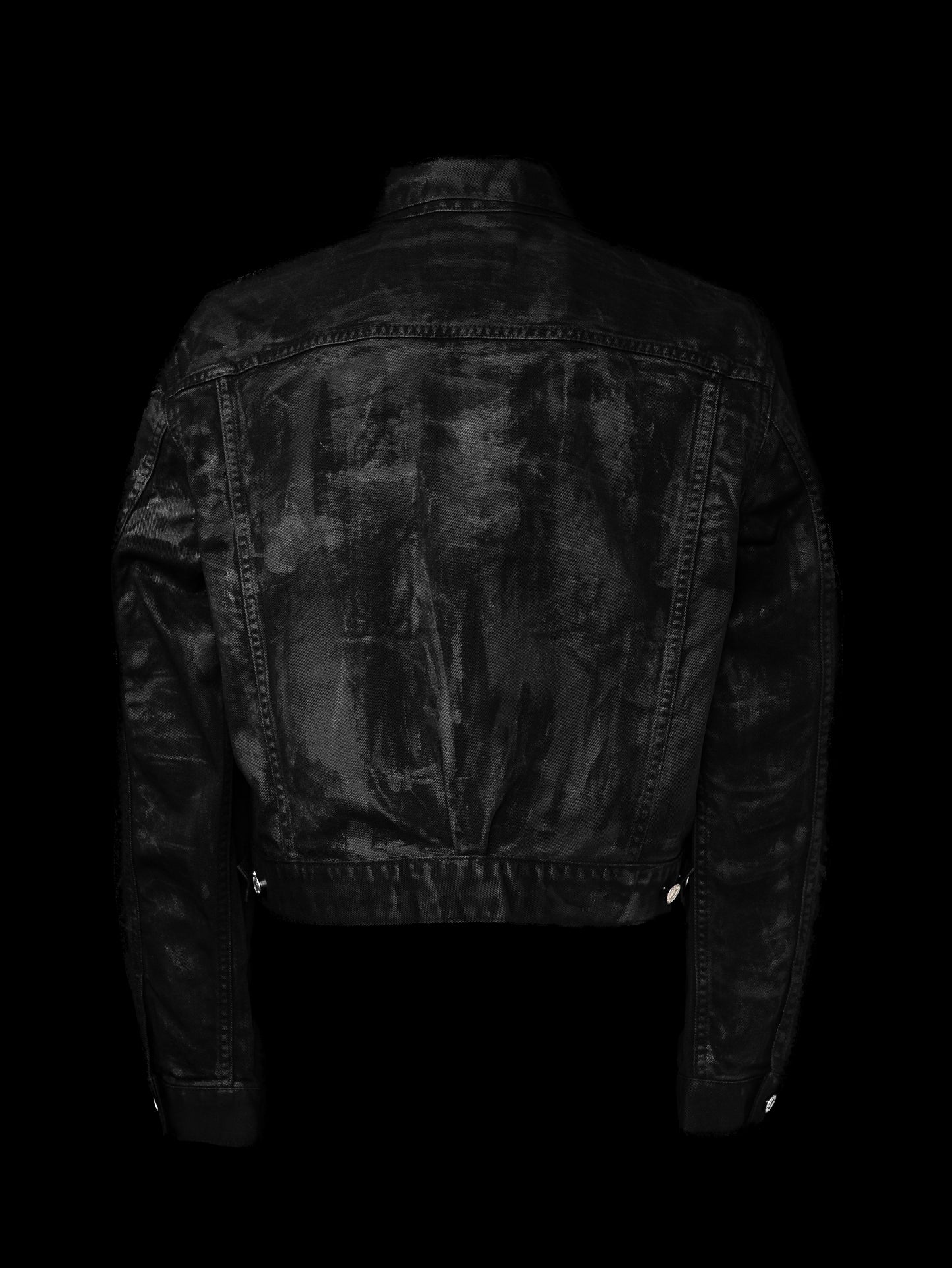 ALLCAPO COATING CROPPED JACKET BLACK