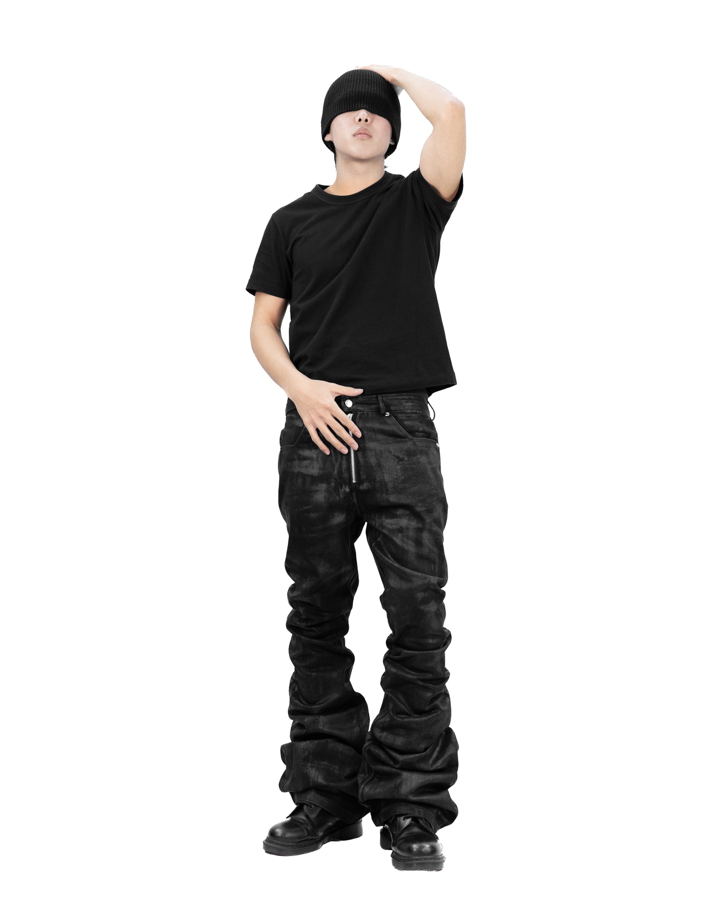 ALL CAPO COATING STACKED LONG FLARE PANTS