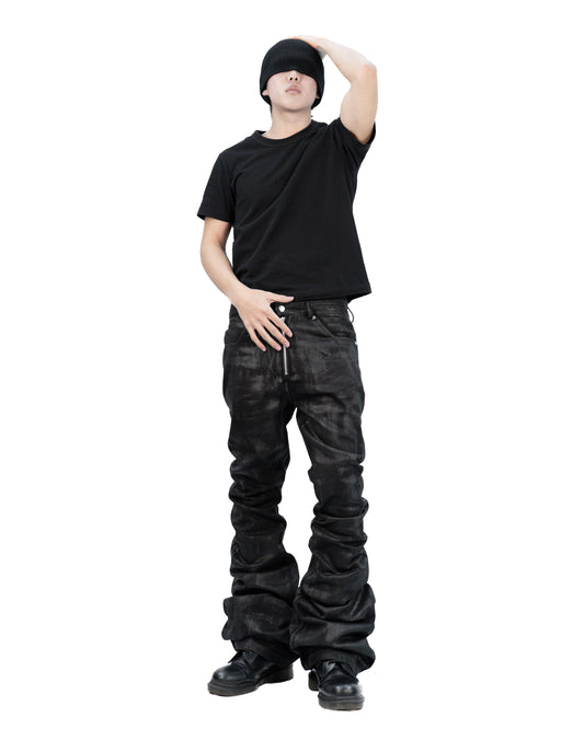 ALL CAPO COATING STACKED LONG FLARE PANTS