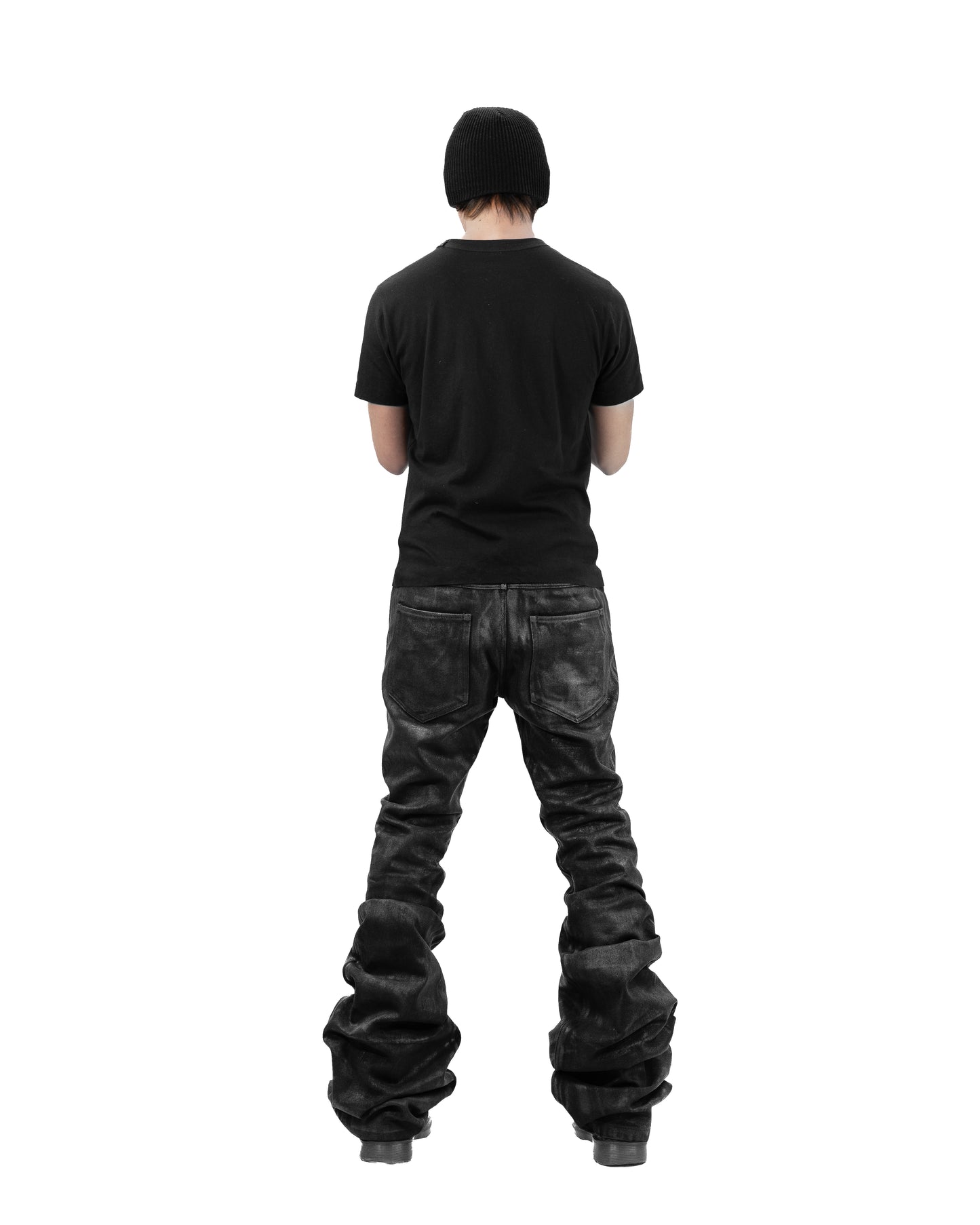 ALL CAPO COATING STACKED LONG FLARE PANTS