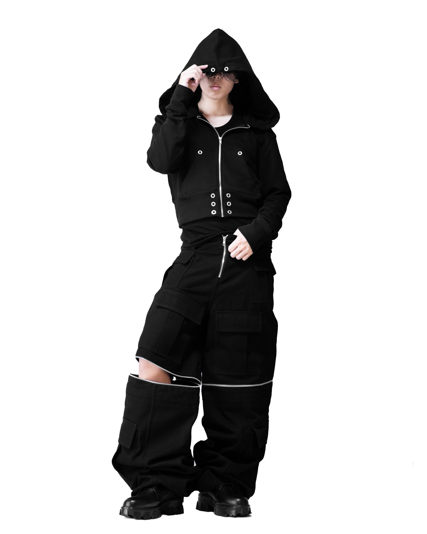 ALLCAPO CROPPED BIG HOODIE FIT