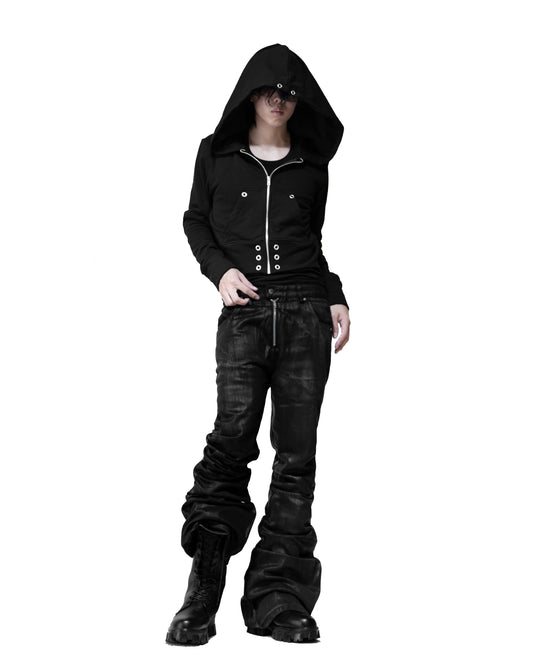 SET ALLCAPO COATING FLARE PANTS & ALLCAPO CROPPED BIG HOODIE FIT
