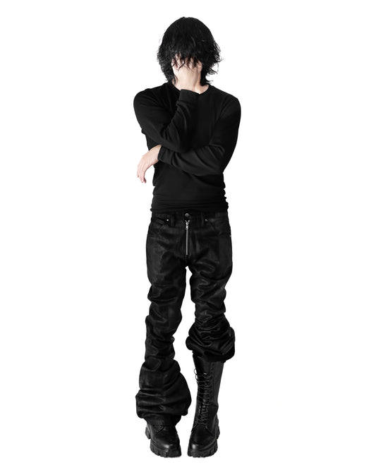 ALL CAPO COATING STACKED LONG FLARE PANTS