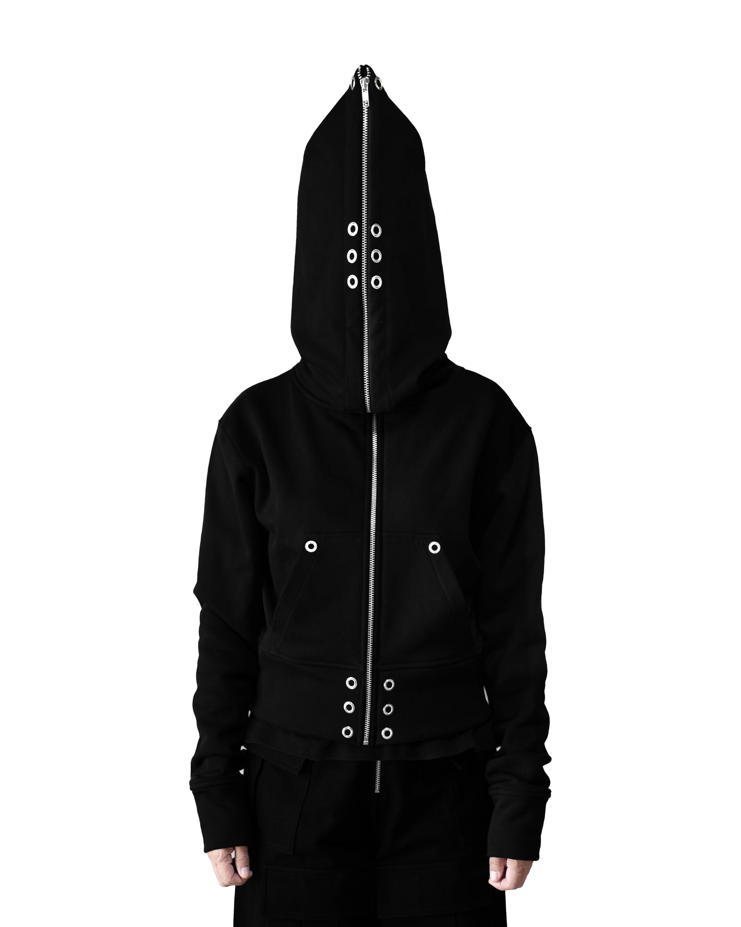 - SET UP - ALL-ZIP CROPPED BIG HOODIE FIT & 3WAY STACKED FLARE CARGO