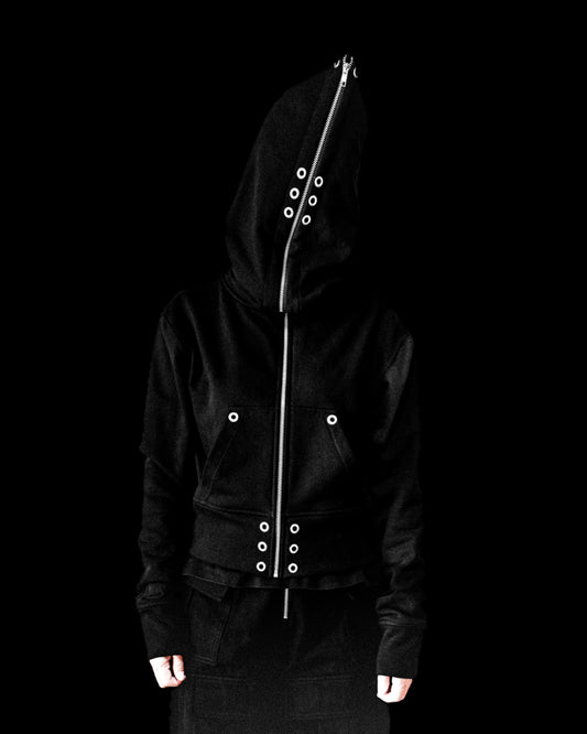 ALLCAPO ALL-ZIP CROPPED BIG HOODIE FIT