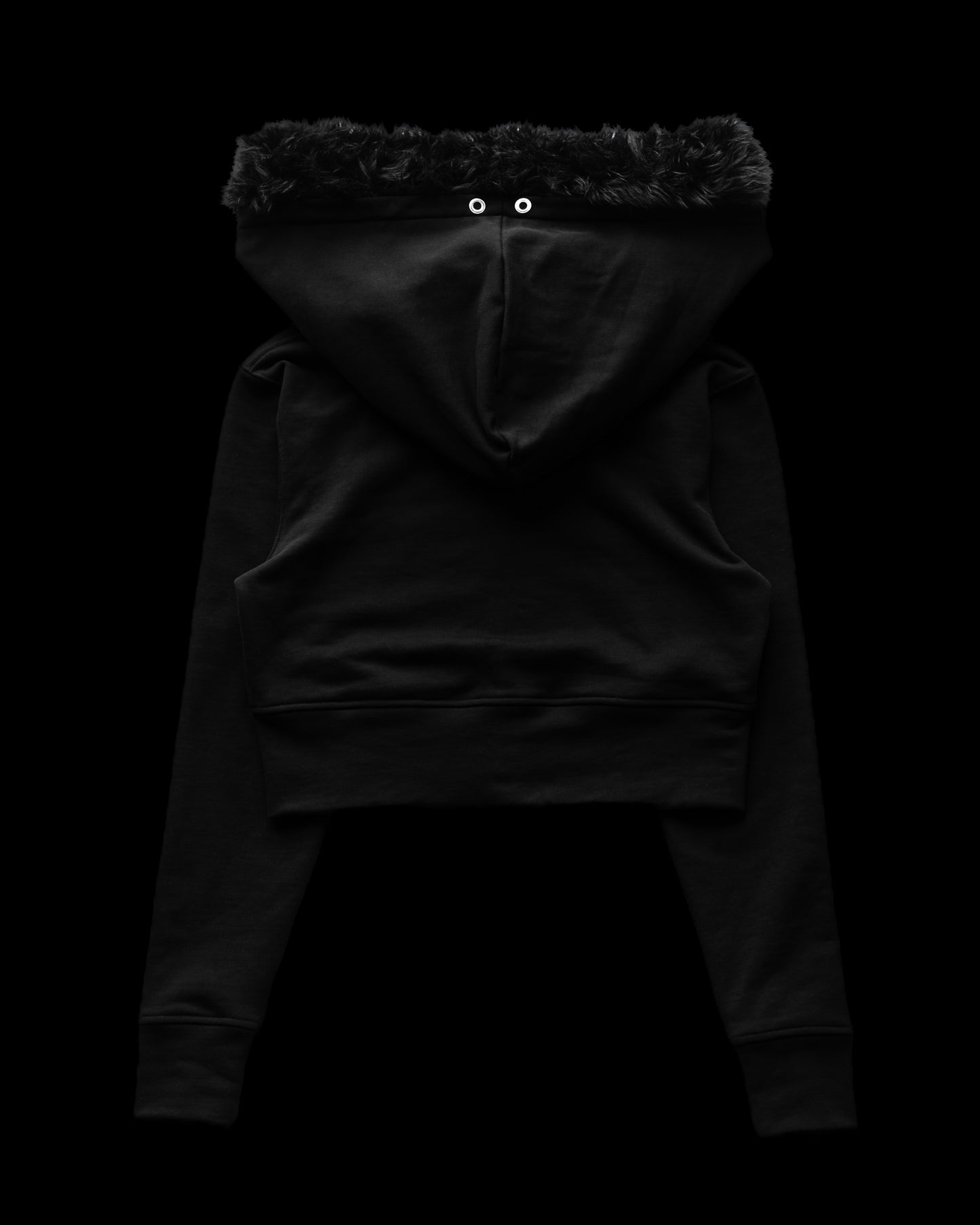 - SET UP - FUR CROPPED BIG HOODIE FIT & 3WAY STACKED FLARE CARGO