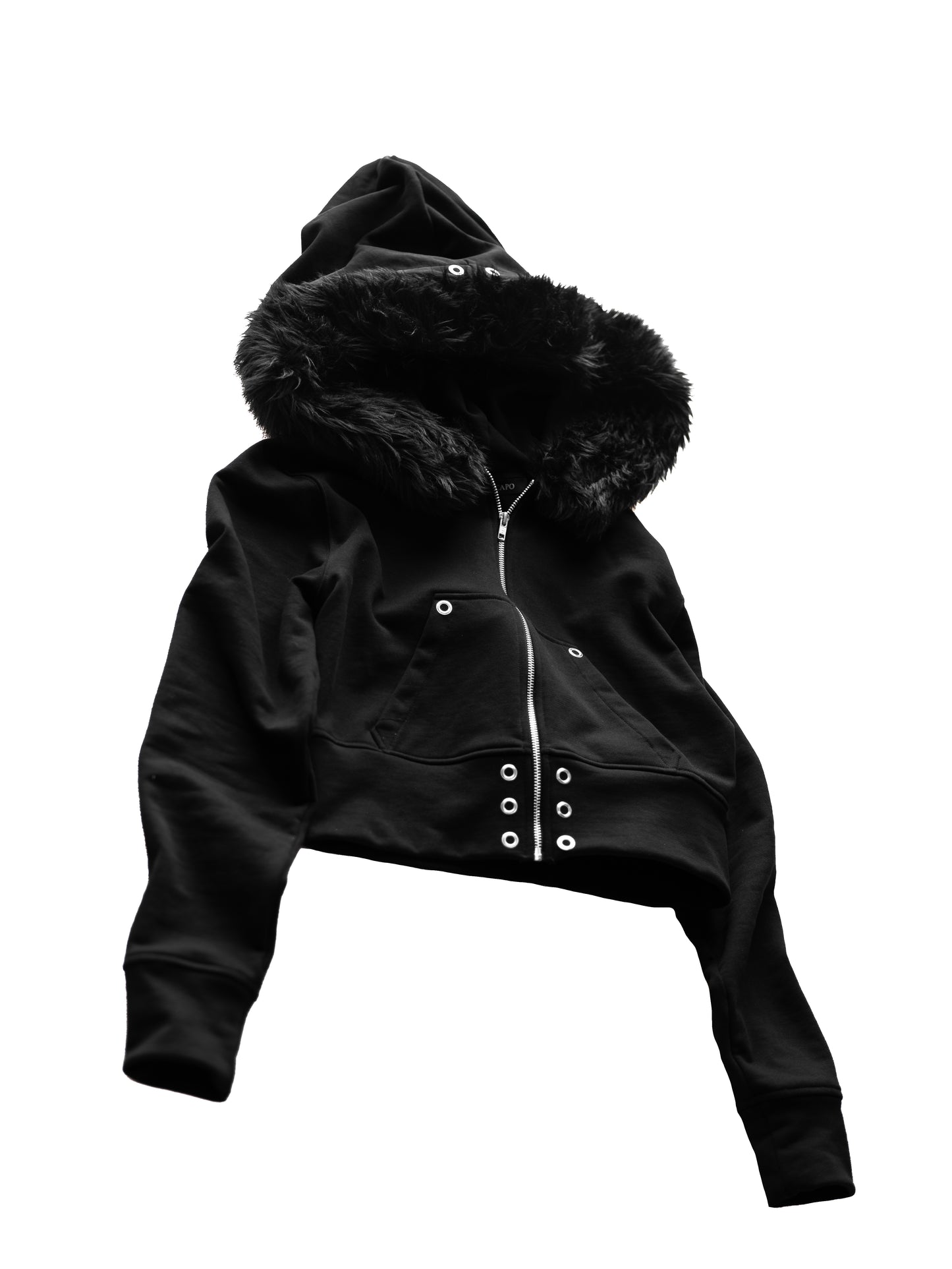 SET FLARE PANTS & FUR CROPPED BIG HOODIE FIT