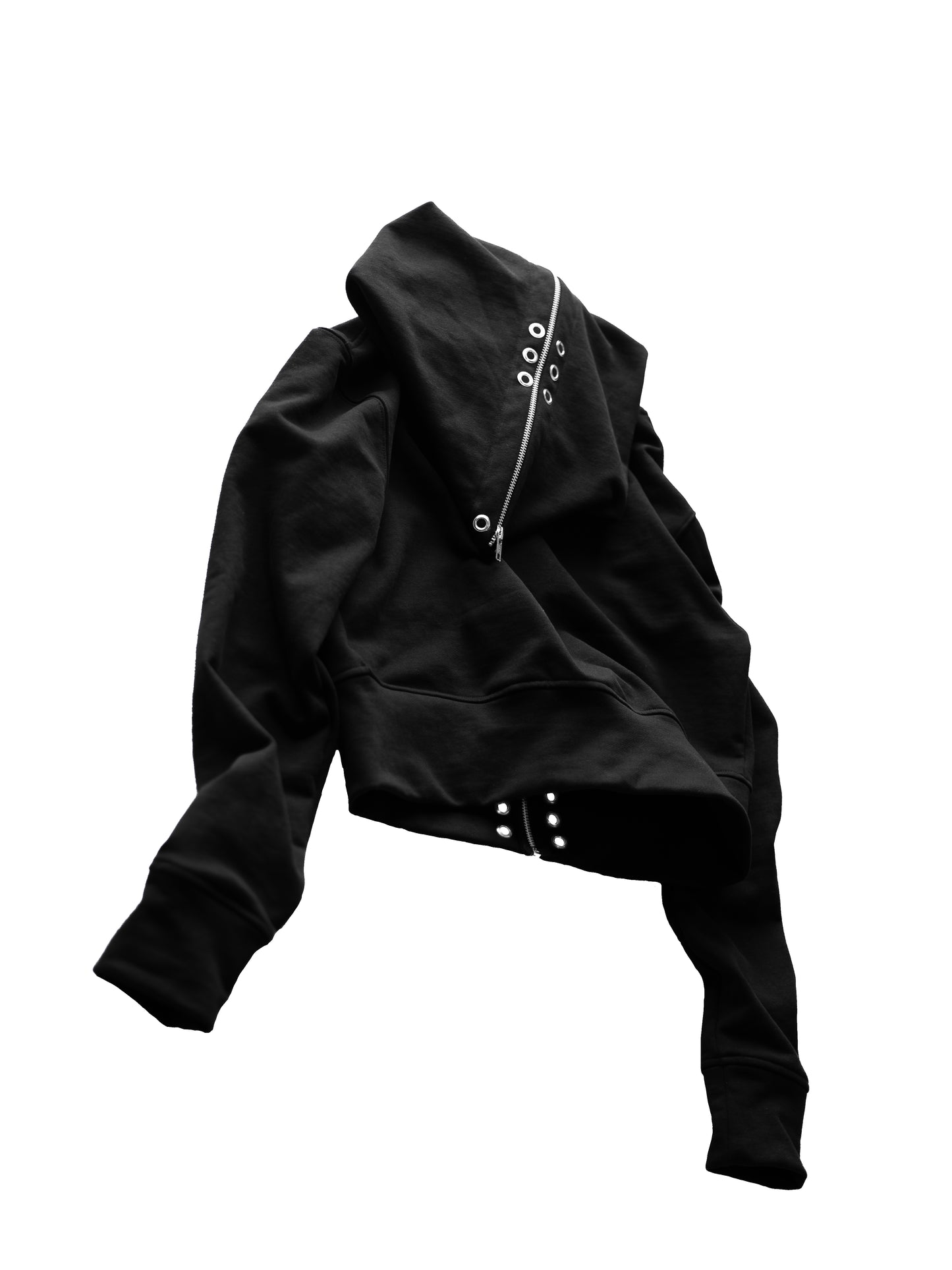 - SET UP - ALL-ZIP CROPPED BIG HOODIE FIT & 3WAY STACKED FLARE CARGO