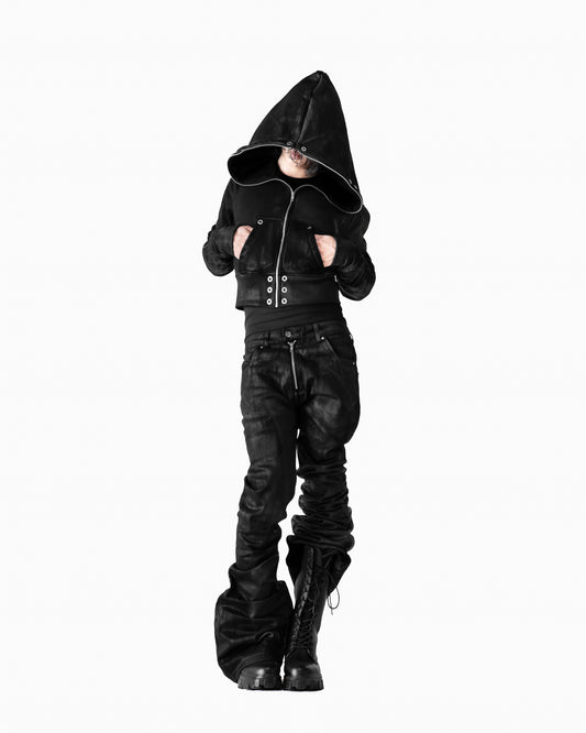 ALLCAPO COATING ALL-ZIP CROPPED BIG HOODIE FIT