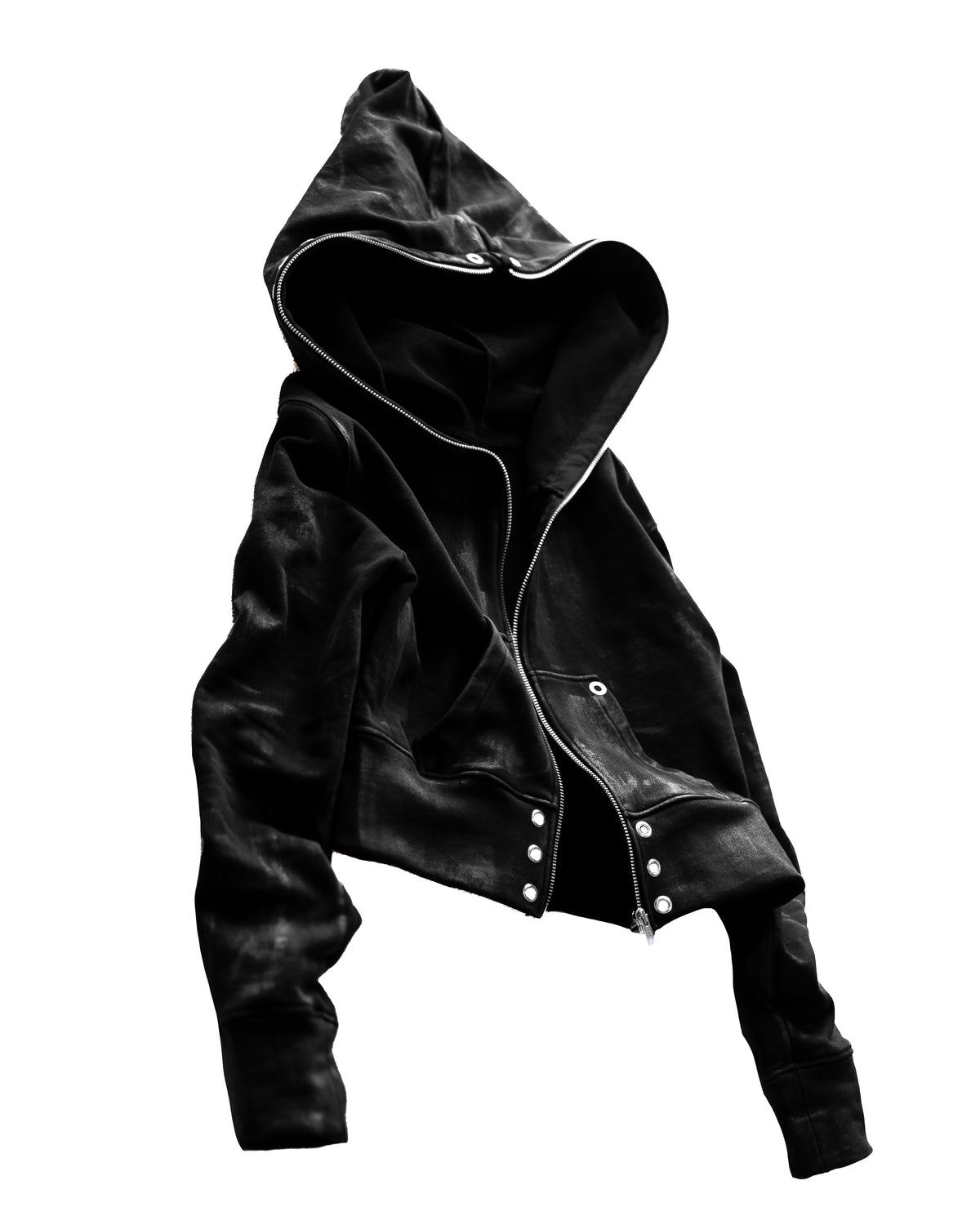ALLCAPO COATING ALL-ZIP CROPPED BIG HOODIE FIT