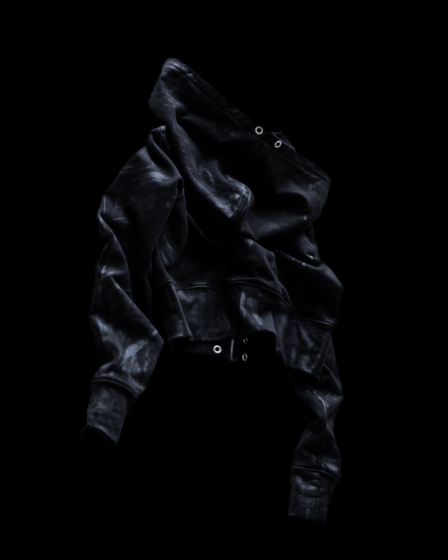 ALLCAPO COATING CROPPED BIG HOODIE FIT