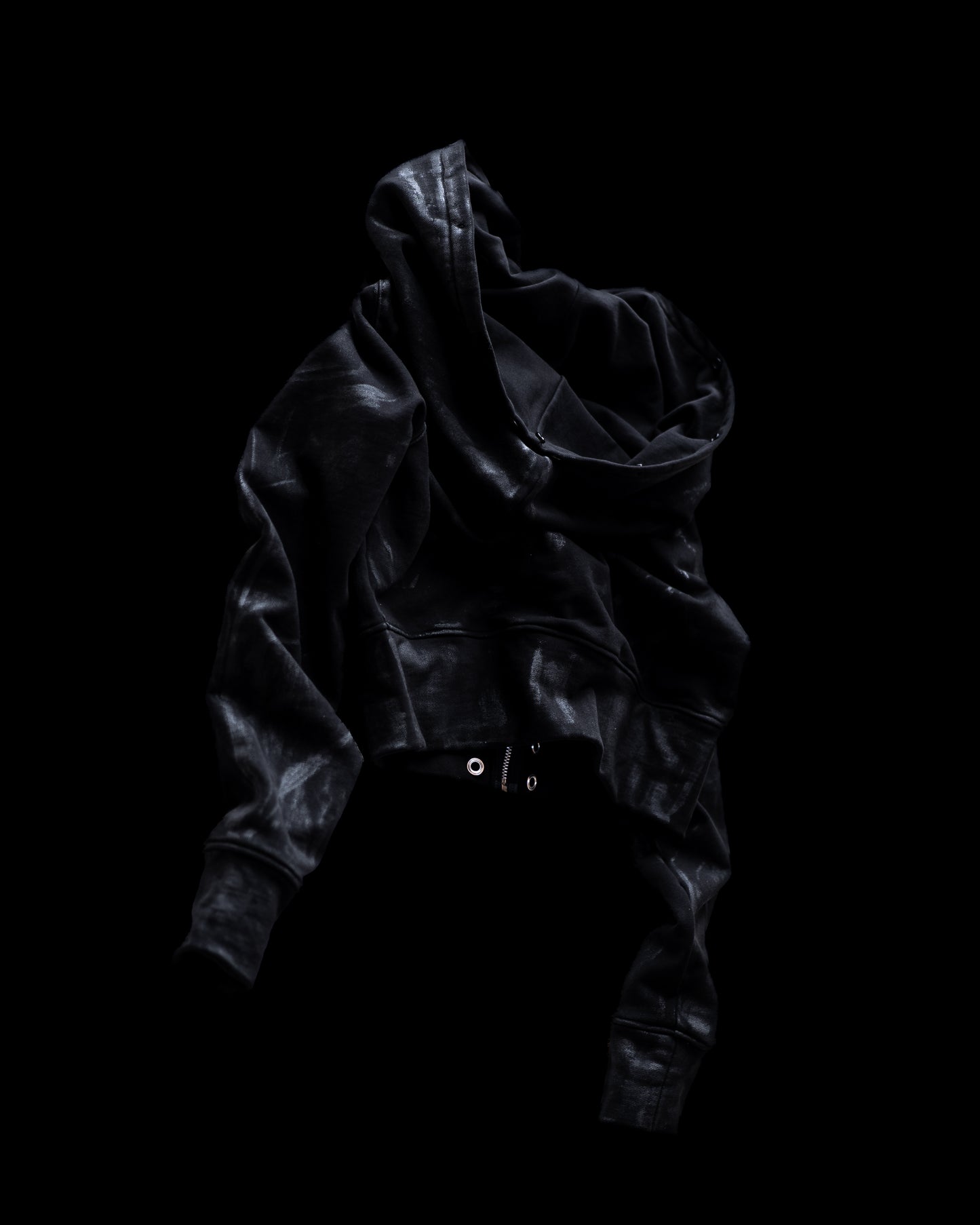 ALLCAPO COATING FUR CROPPED BIG HOODIE FIT