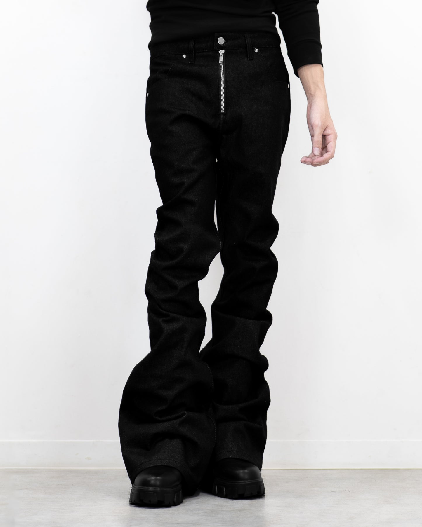 SET FLARE PANTS & FUR CROPPED BIG HOODIE FIT