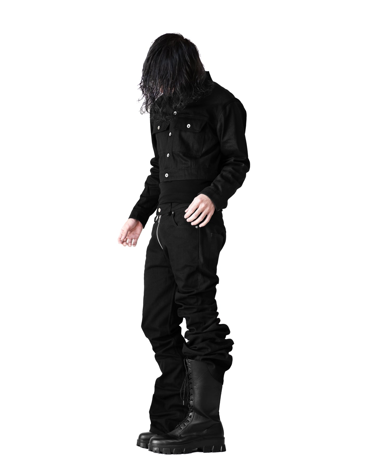 ALLCAPO  CROPPED JACKET BLACK