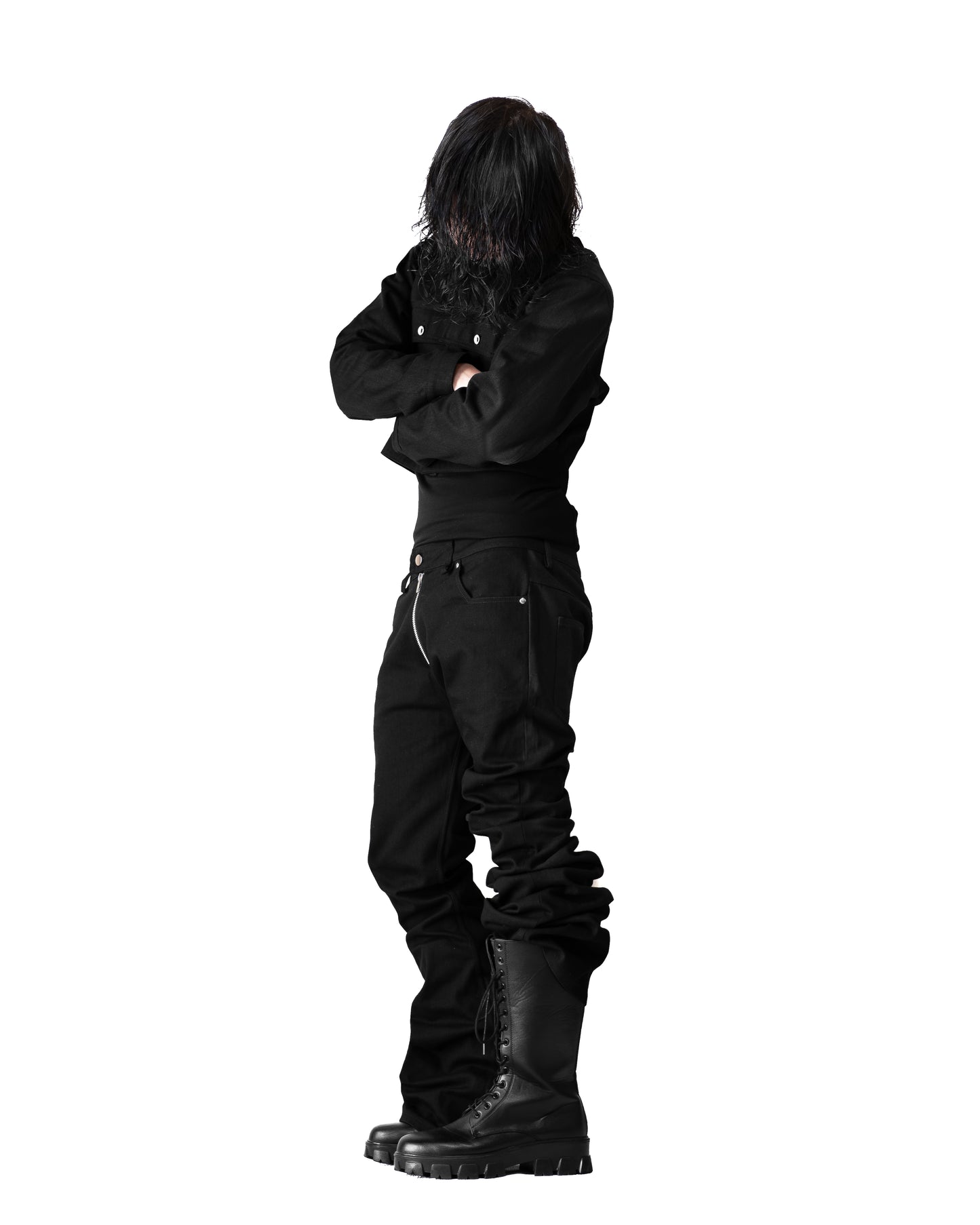 ALLCAPO  CROPPED JACKET BLACK