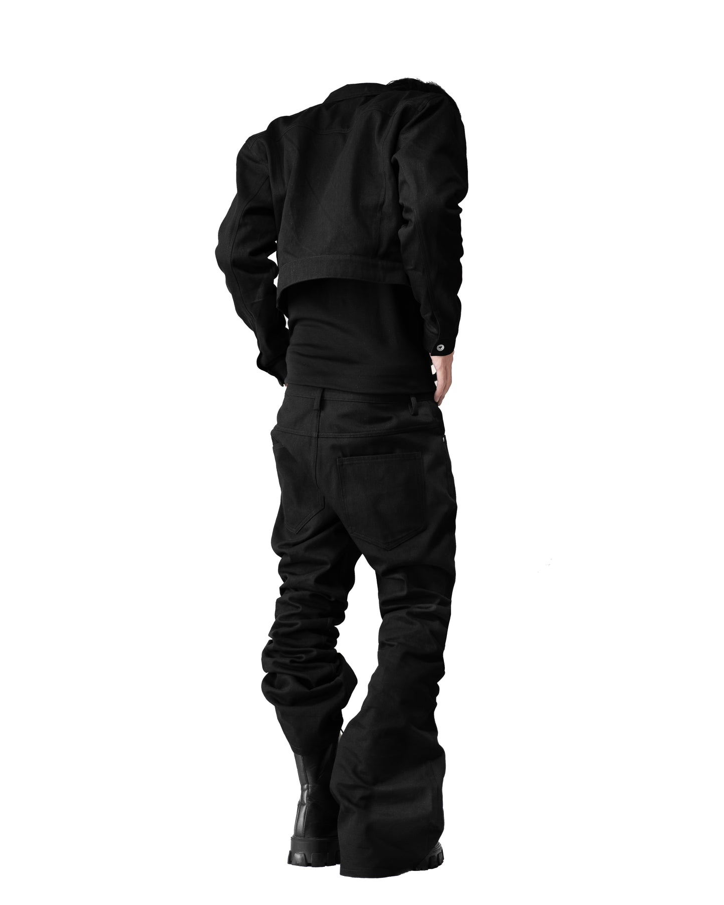 SET FLARE PANTS & FUR CROPPED BIG HOODIE FIT