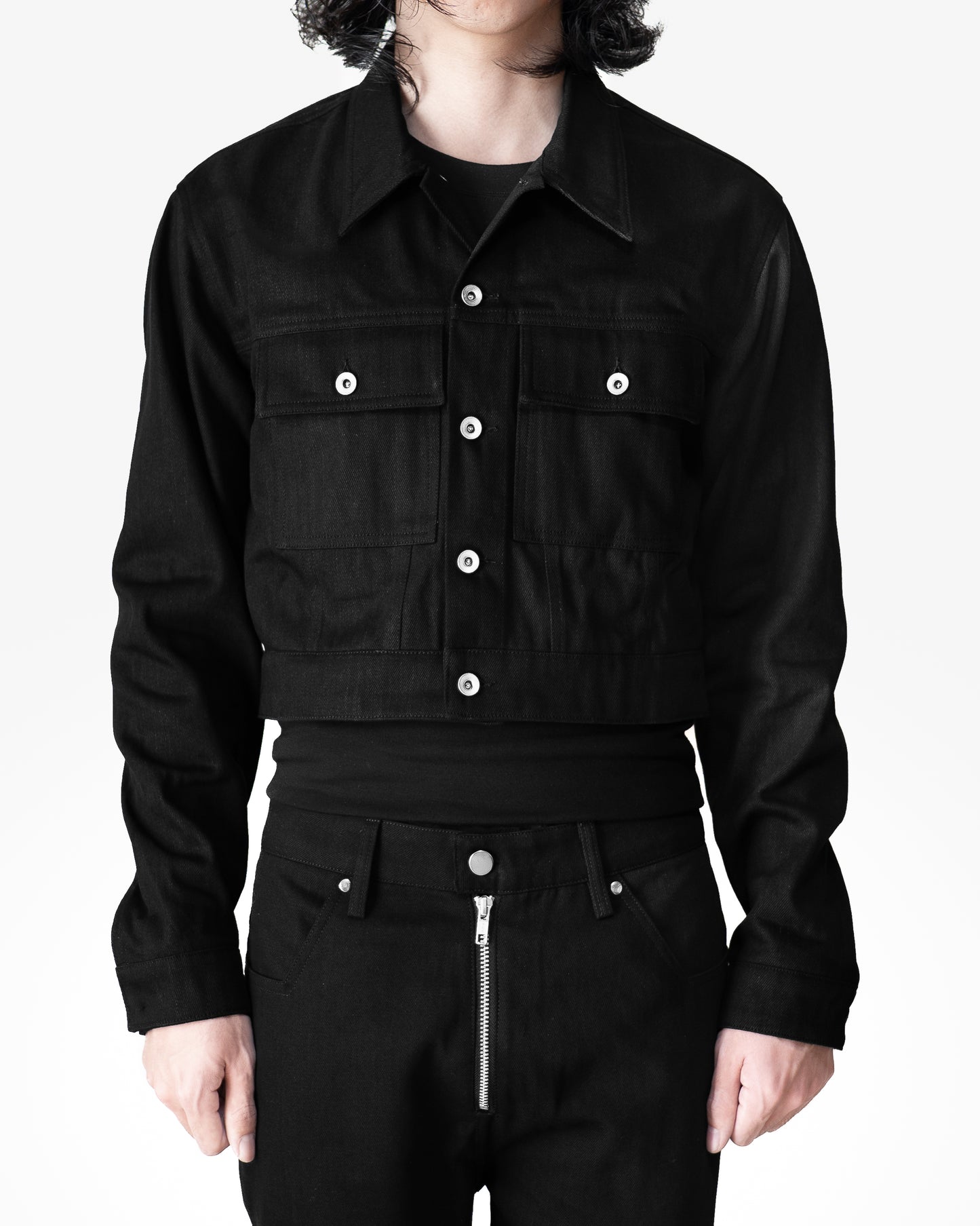 ALLCAPO  CROPPED JACKET BLACK