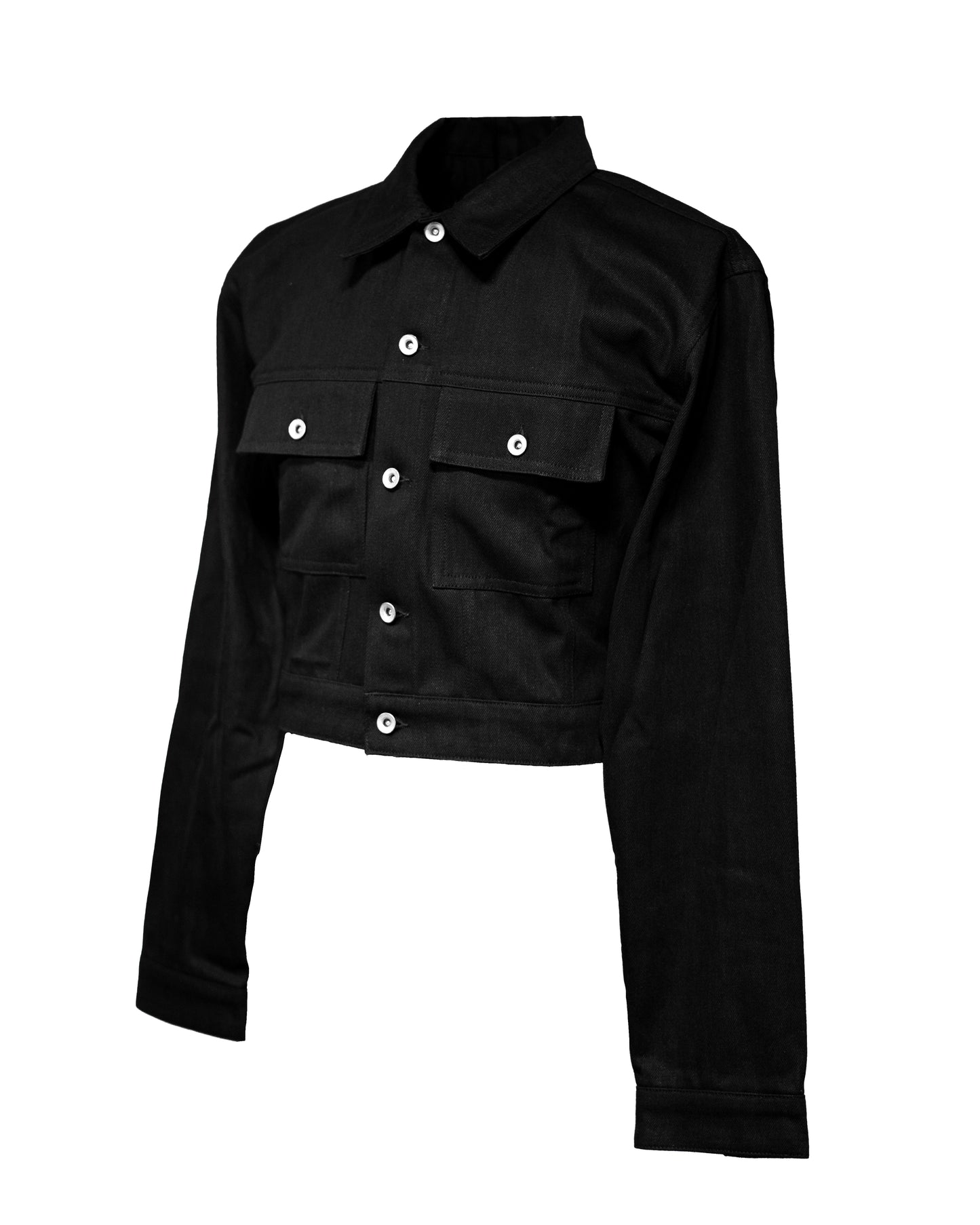 ALLCAPO  CROPPED JACKET BLACK