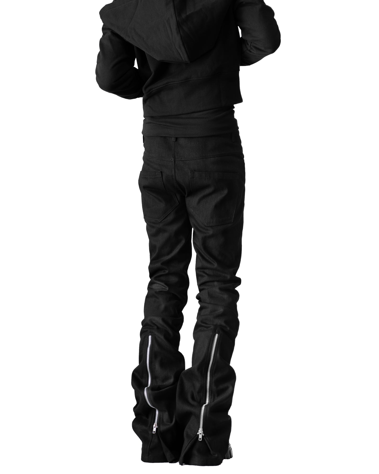 BACK ZIP SKINNY FLARE PANTS