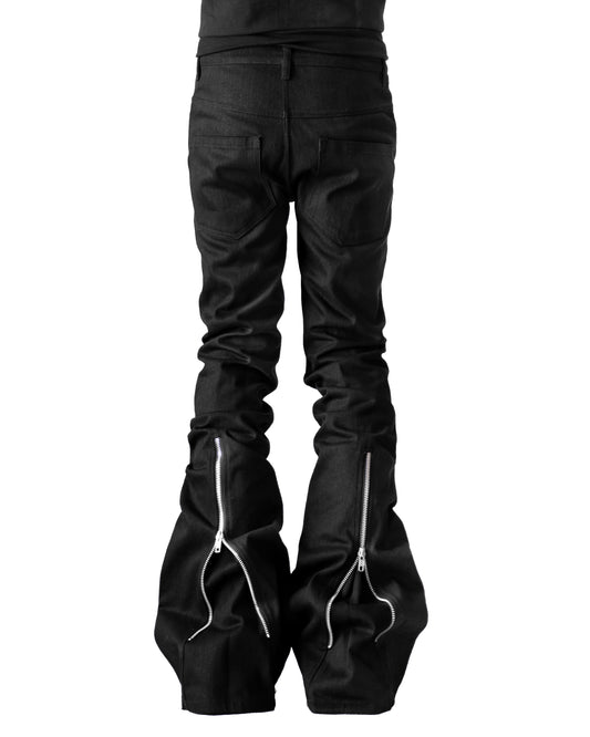 BACK ZIP SKINNY FLARE PANTS