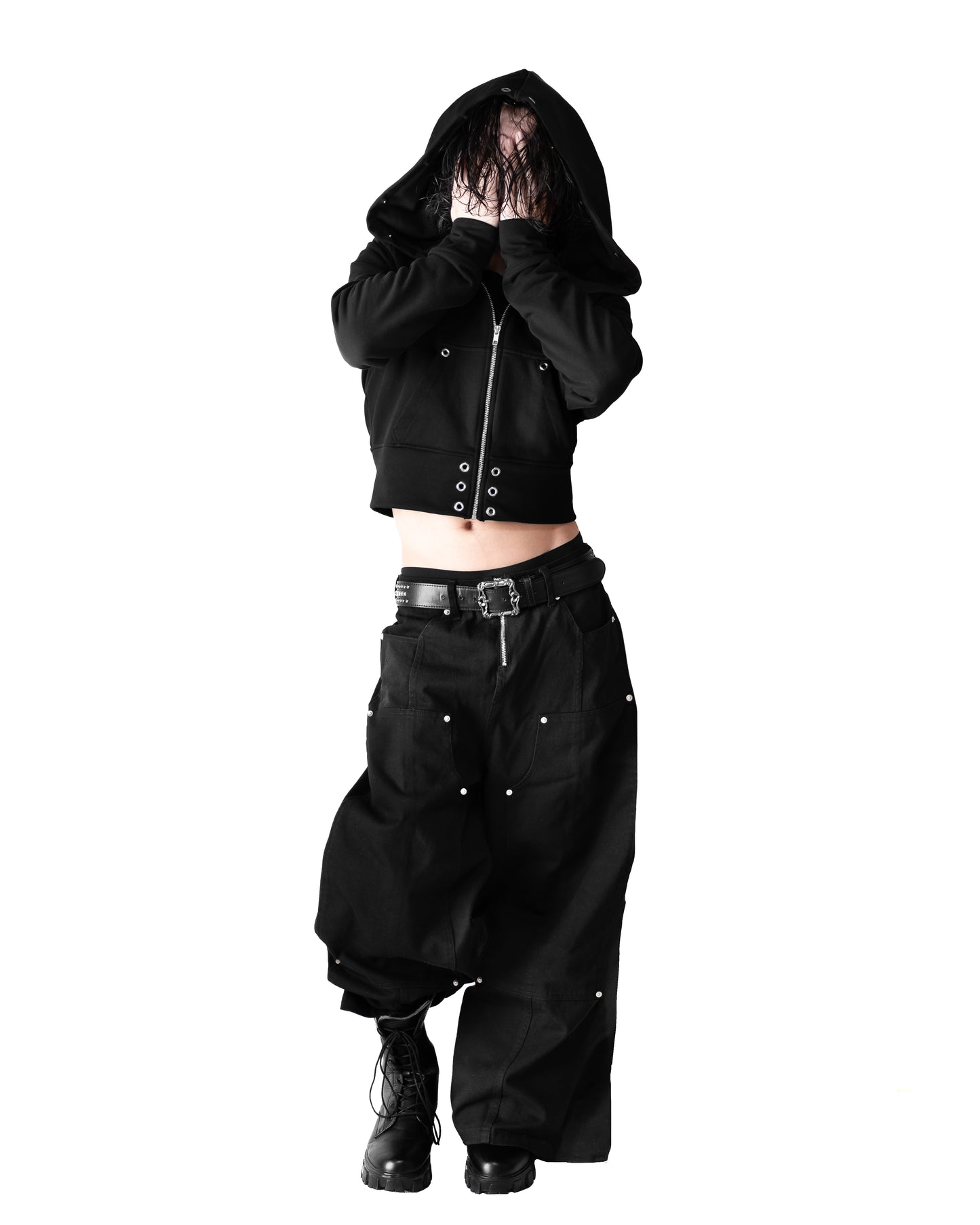 - PRE ORDER - DOUBLE KNEE VOLUME BOTTOM WIDE PANTS