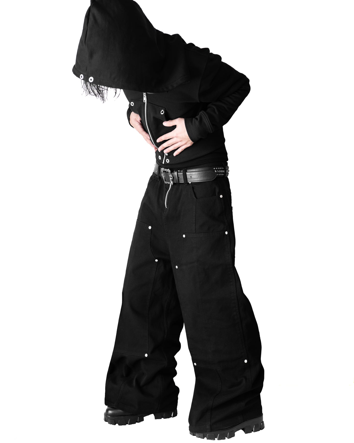 - PRE ORDER - DOUBLE KNEE VOLUME BOTTOM WIDE PANTS