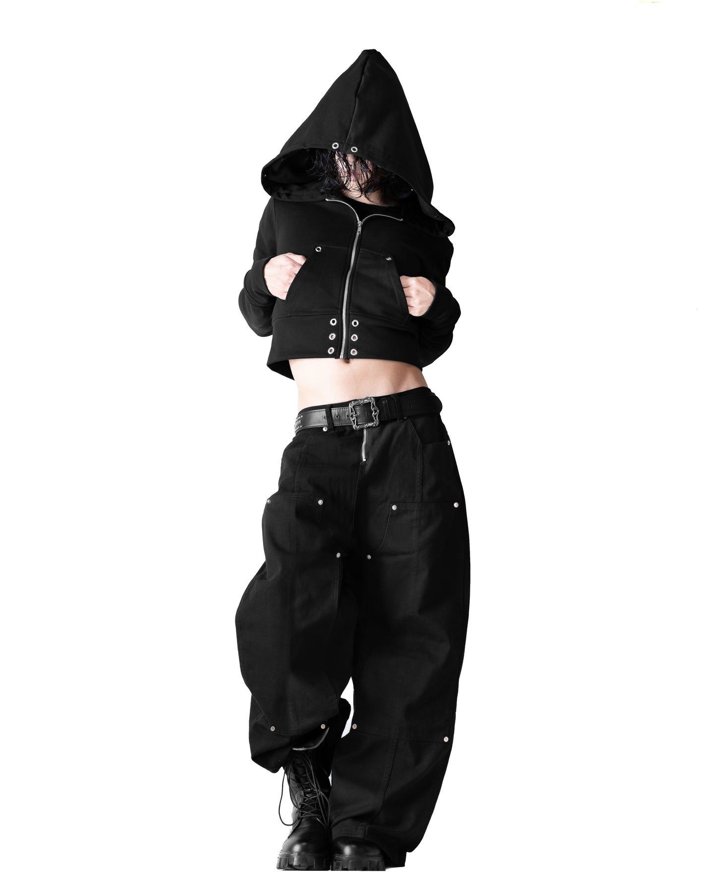 - PRE ORDER - DOUBLE KNEE VOLUME BOTTOM WIDE PANTS