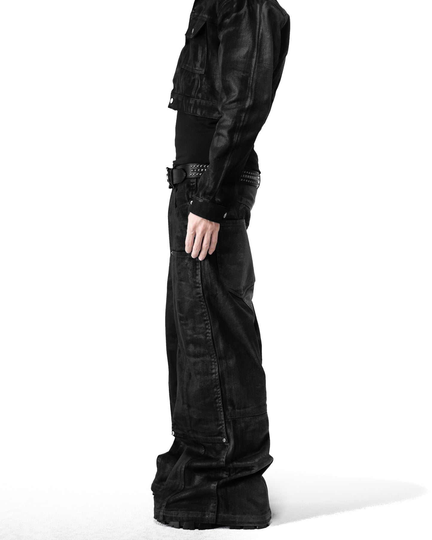 - PRE ORDER - COATING DOUBLE KNEE VOLUME BOTTOM WIDE PANTS