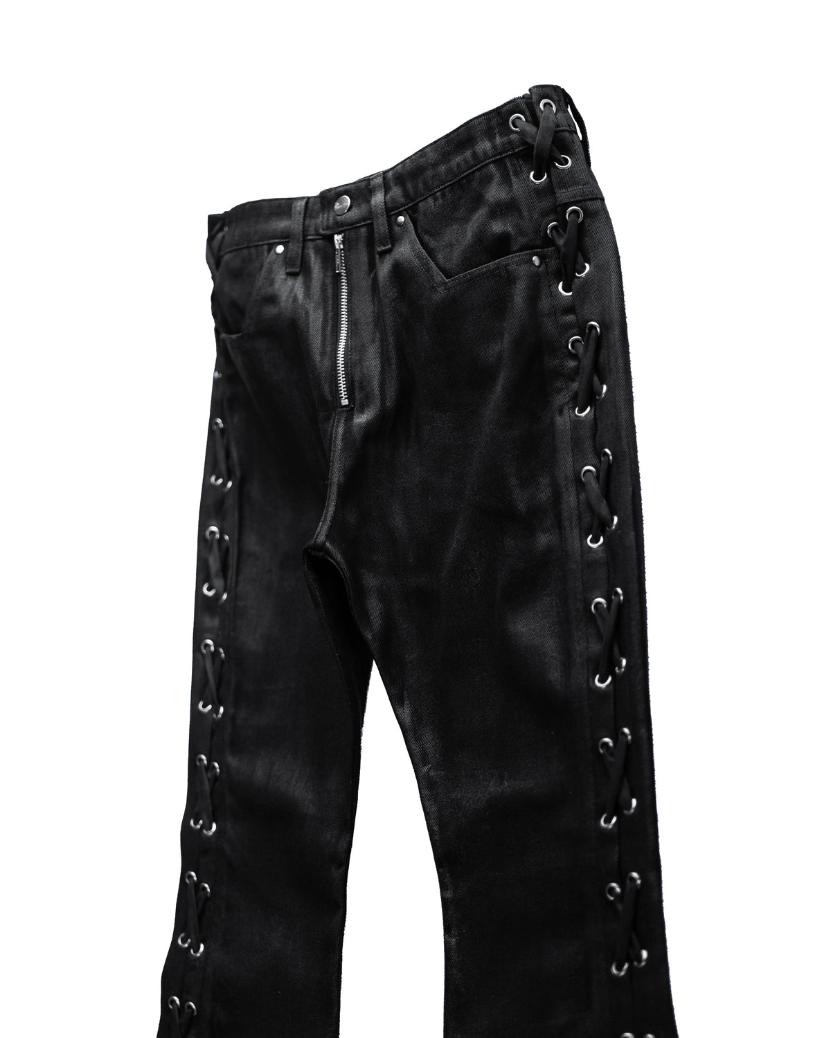 SIDE COATING LACE FLARE PANTS