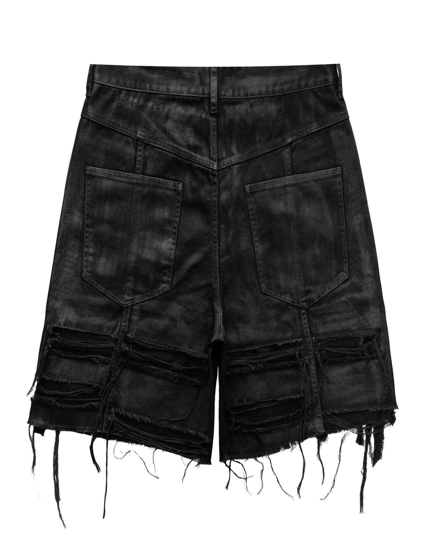 DAMAGE COATING DOUBLE KNEE SHORTS