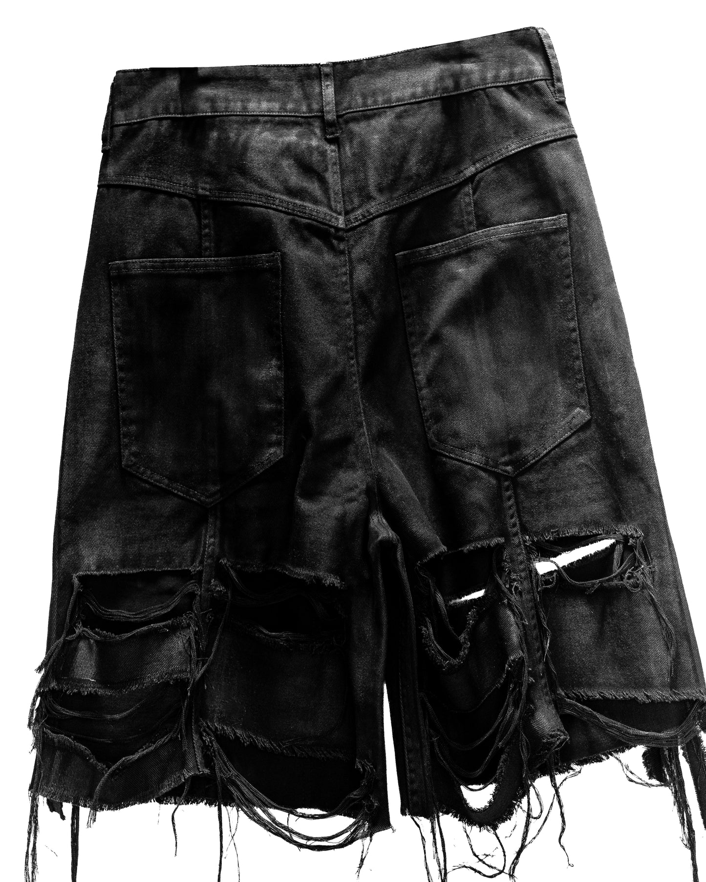 DAMAGE COATING DOUBLE KNEE SHORTS