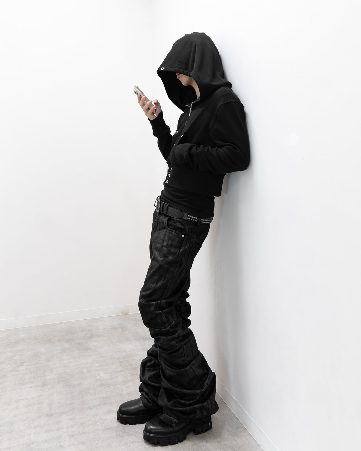 ALLCAPO COATING STACK LONG FLARE PANTS