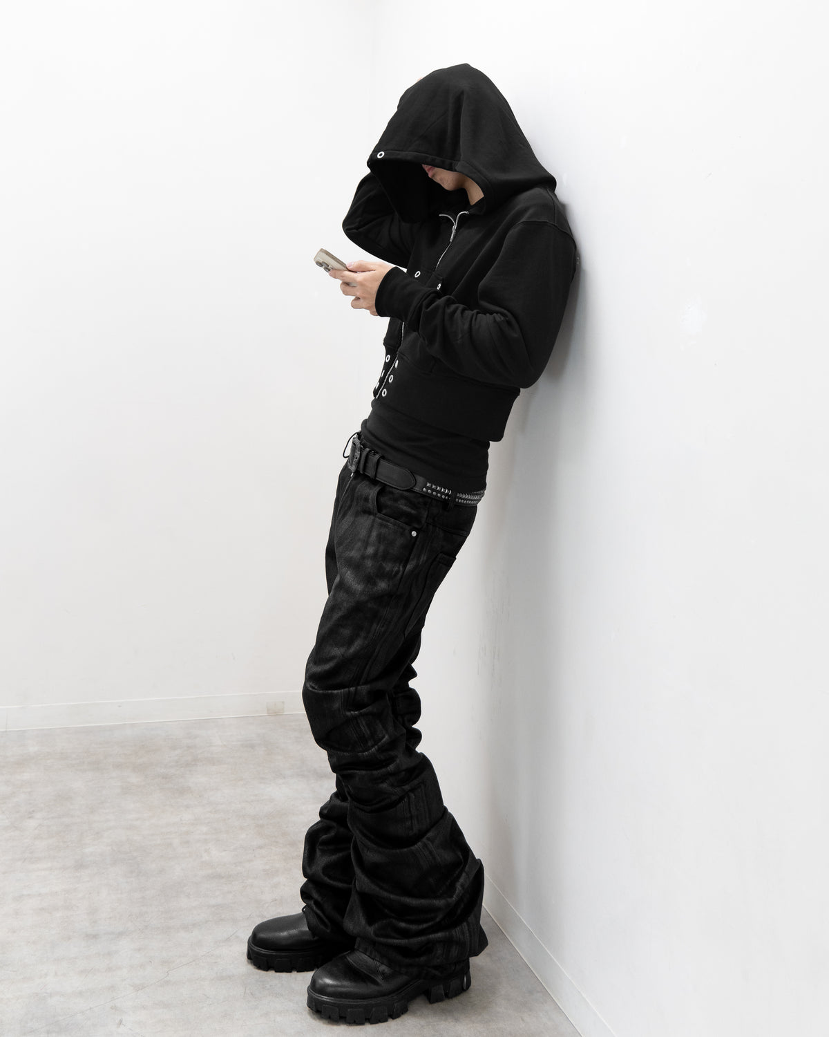 ALLCAPO COATING STACK LONG FLARE PANTS
