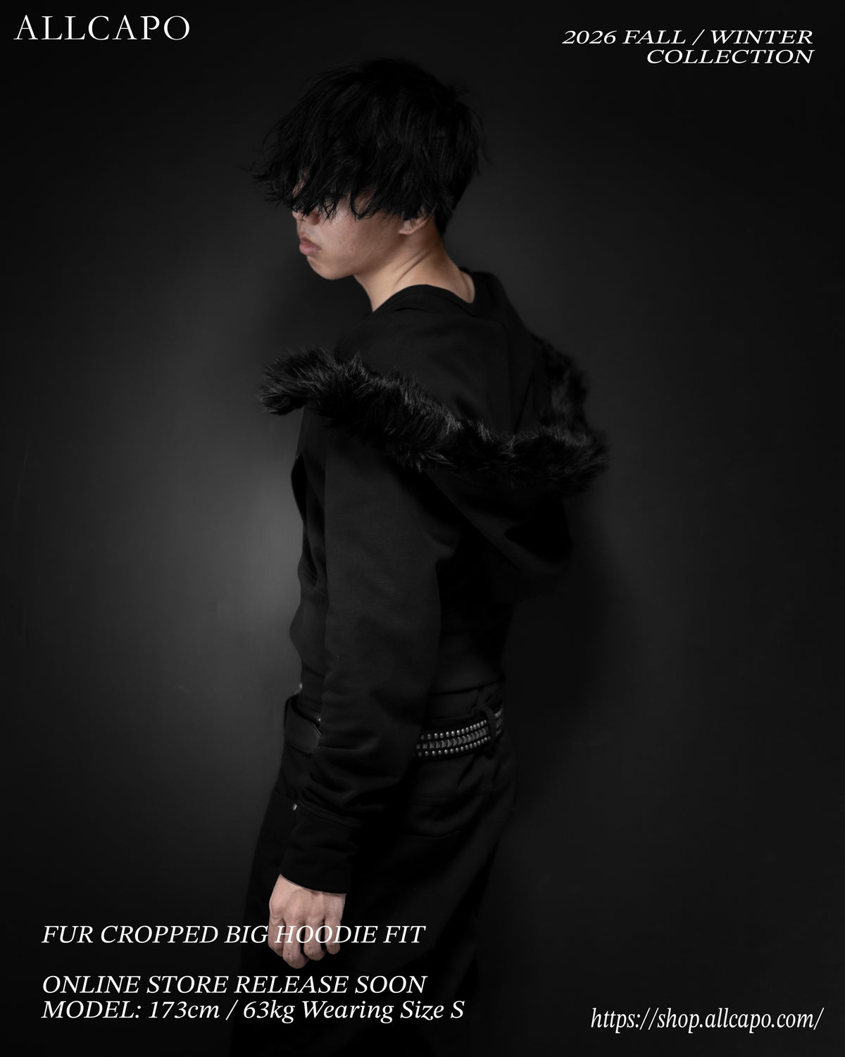ALLCAPO FUR CROPPED BIG HOODIE FIT