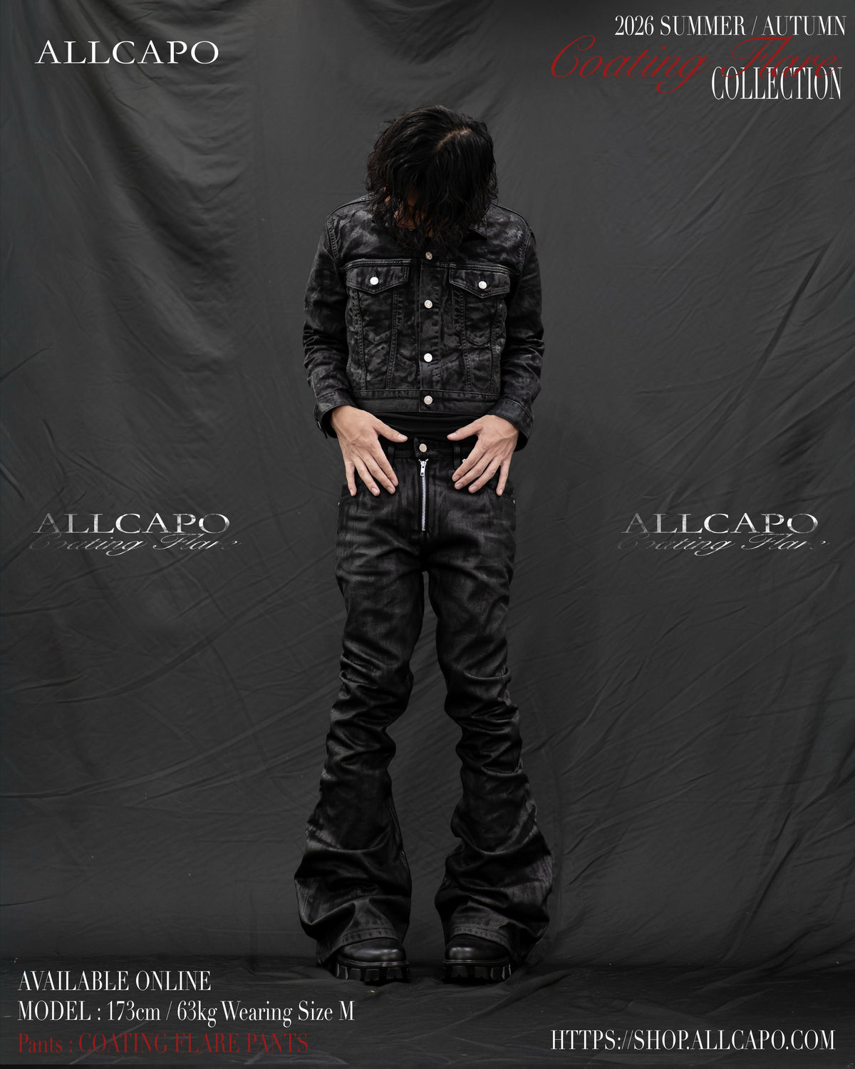 ALLCAPO COATING FLARE PANTS
