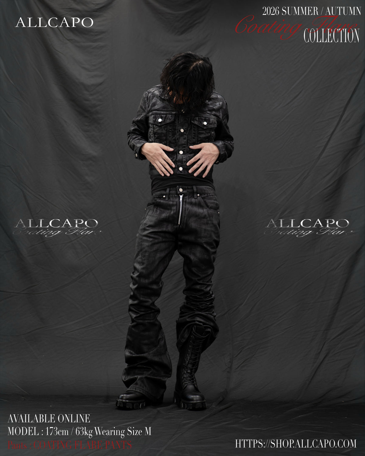 ALLCAPO COATING FLARE PANTS