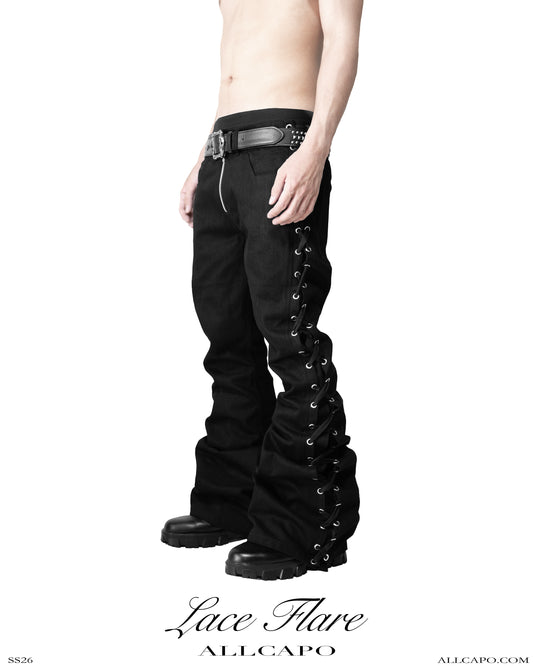 SIDE LACE FLARE PANTS