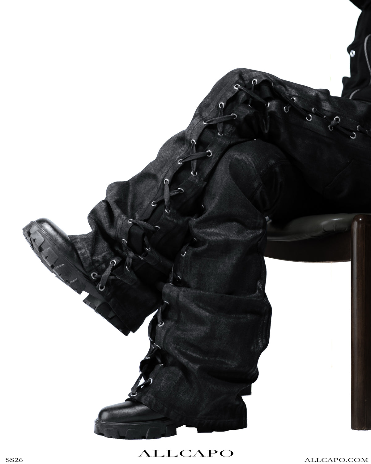 SIDE COATING LACE FLARE PANTS