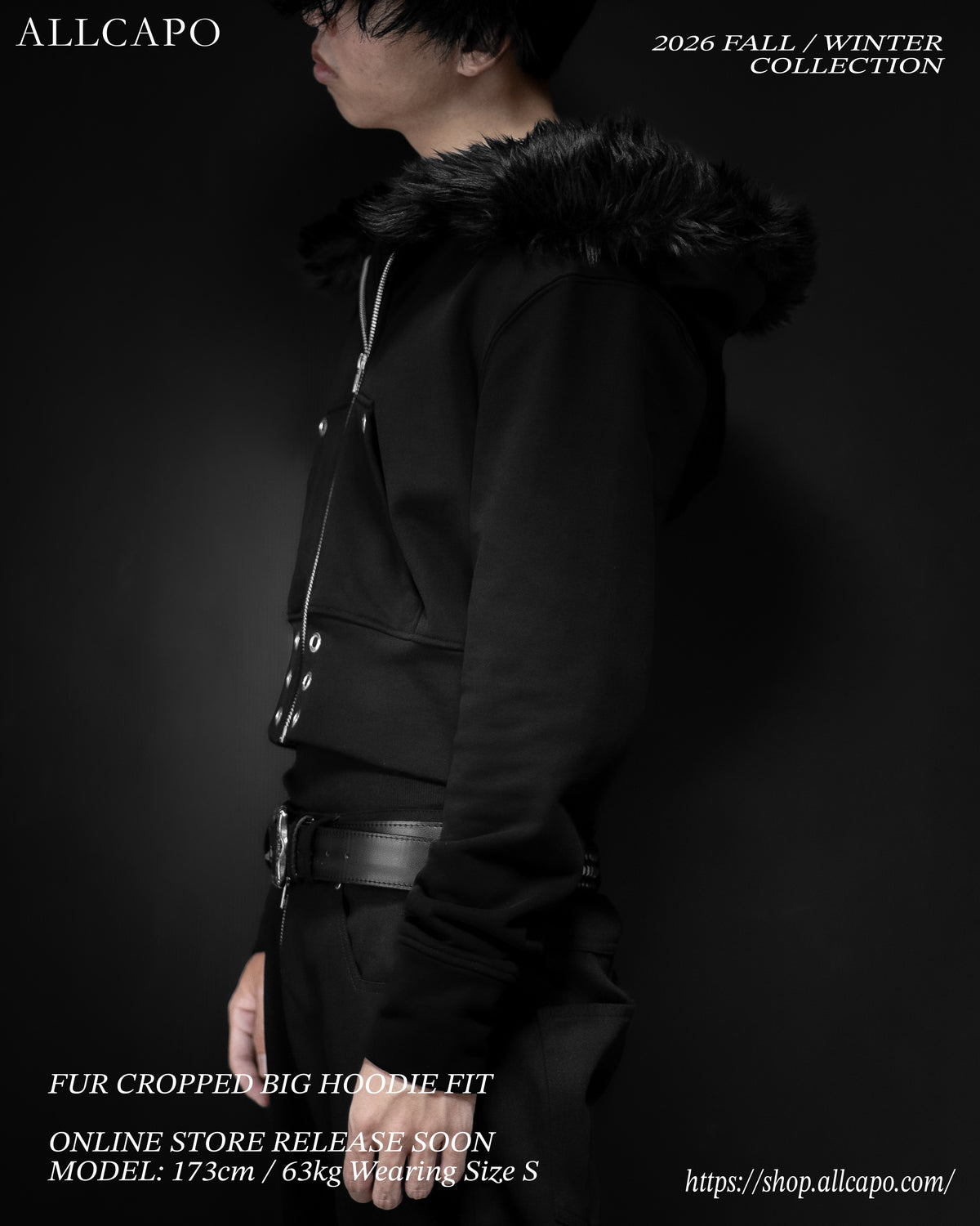 ALLCAPO FUR CROPPED BIG HOODIE FIT